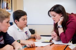 teacher with boy student