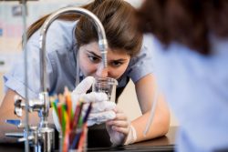 girl doing science