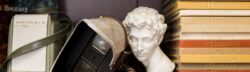 bust and books